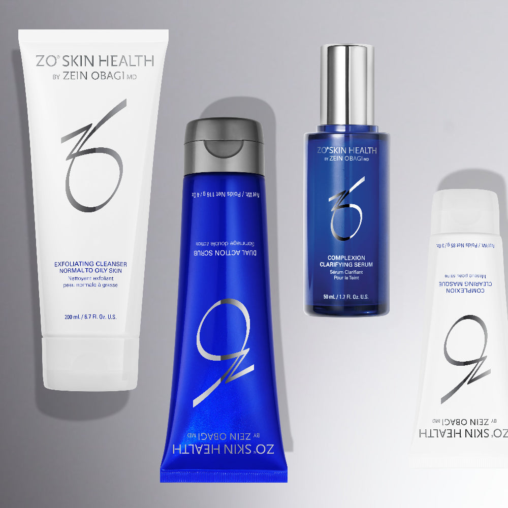 Four skincare products from Zo Skin Health to tackle acne.