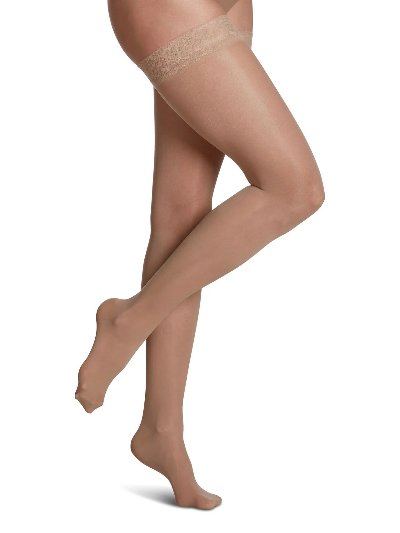 Sigvaris 780 Sheer Thigh High 20–30 mmHg Compression Stockings in Honey