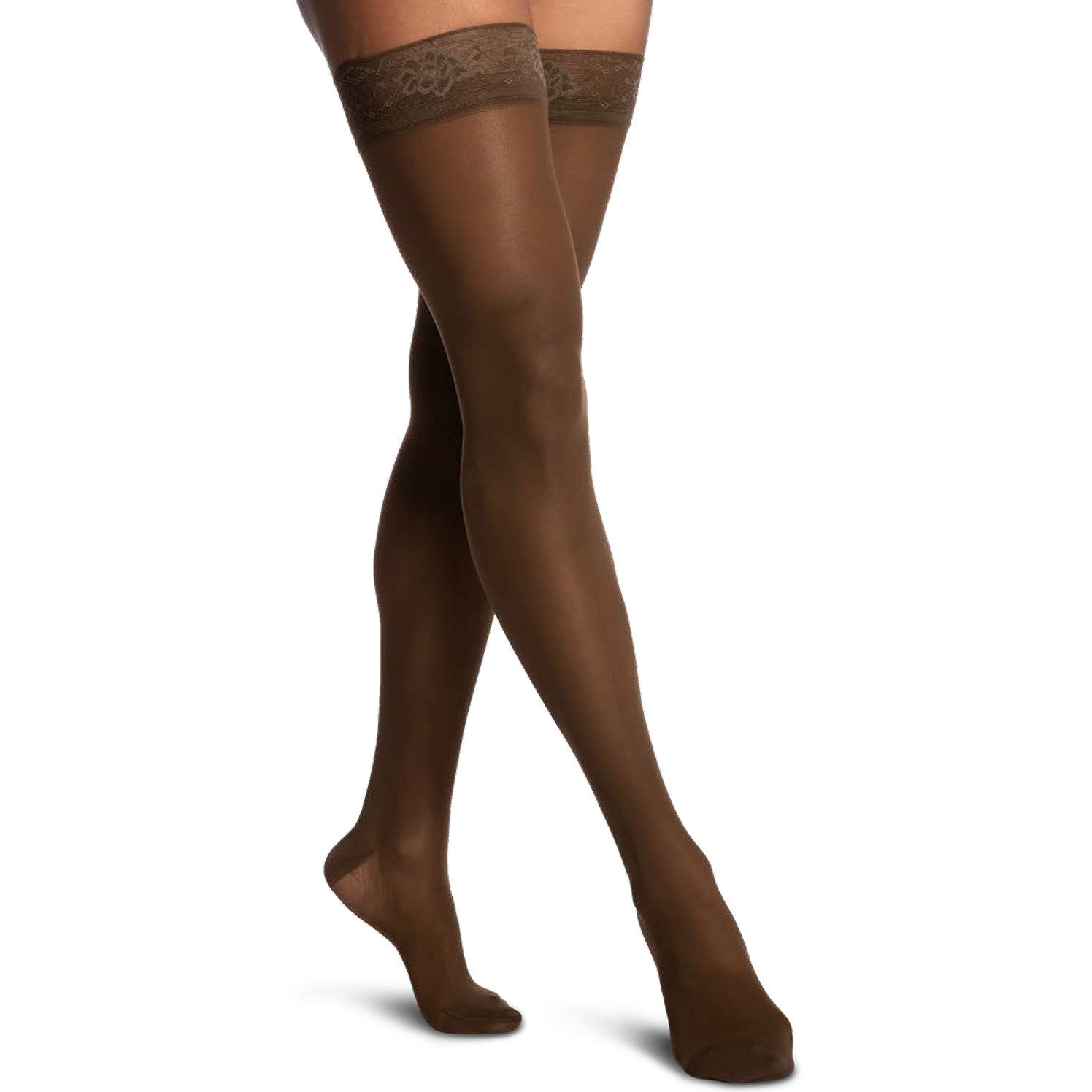 Sigvaris 780 Sheer Thigh High 20–30 mmHg Compression Stockings in Mocha