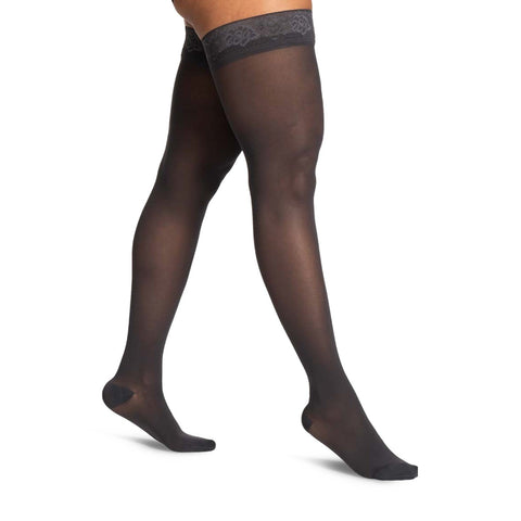 Sigvaris 780 Sheer Thigh High 20–30 mmHg Compression Stockings in Night Shade