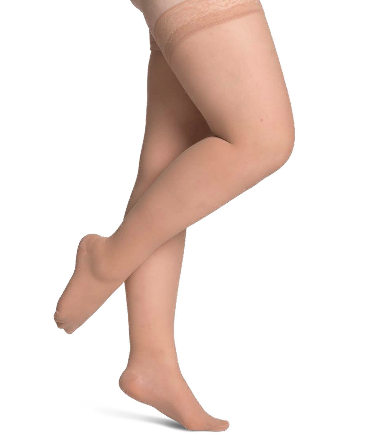 Sigvaris 780 Sheer Thigh High 20–30 mmHg Compression Stockings in Toasted Almond