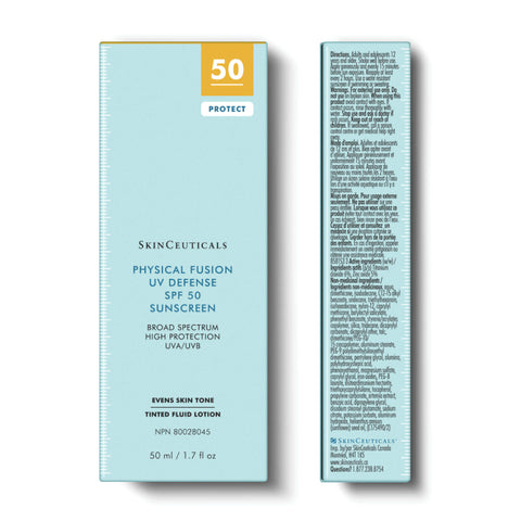 Skinceuticals Physical Fusion UV Defense SPF 50 Sunscreen packaging on a white background