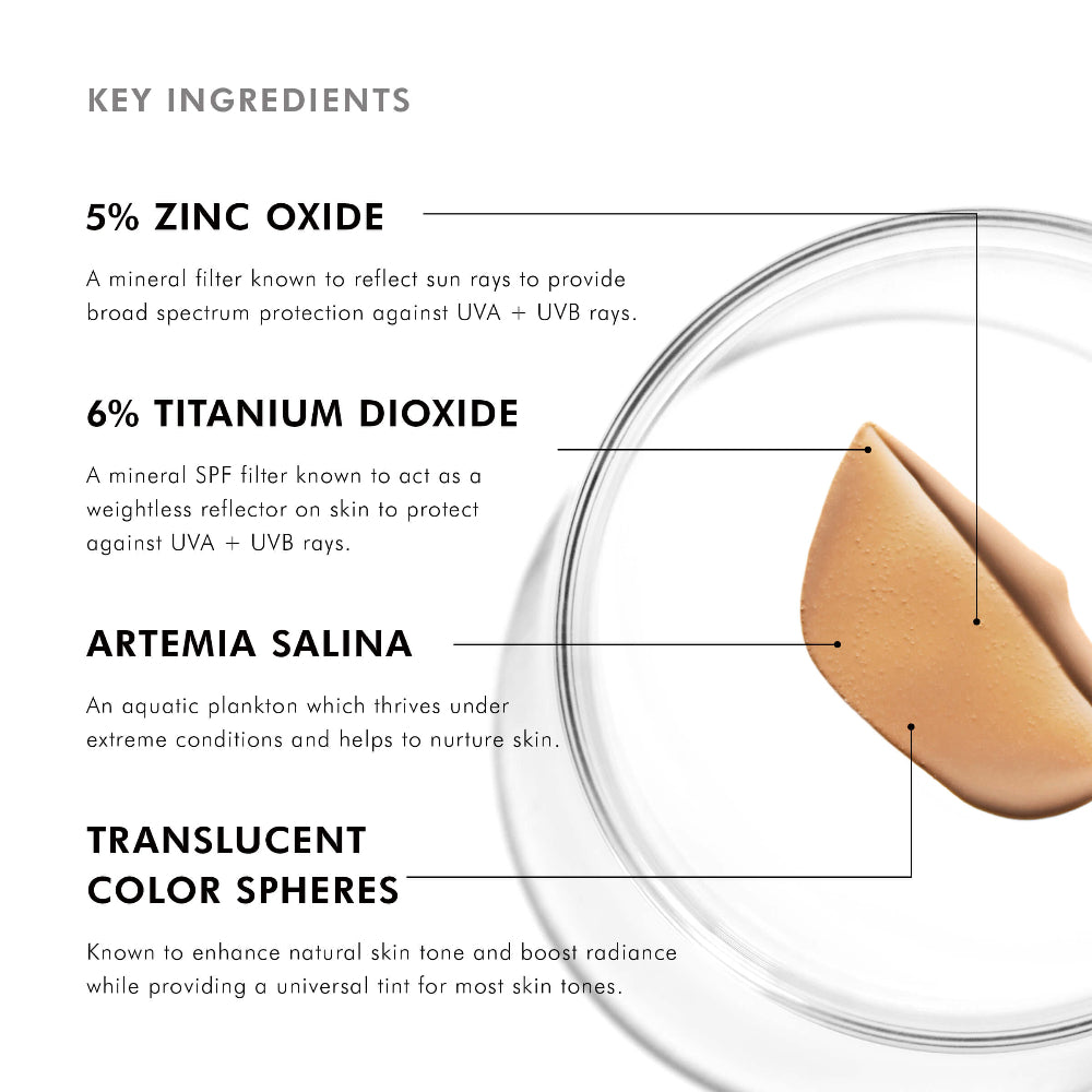 Product packaging with key ingredients labeled on a white background