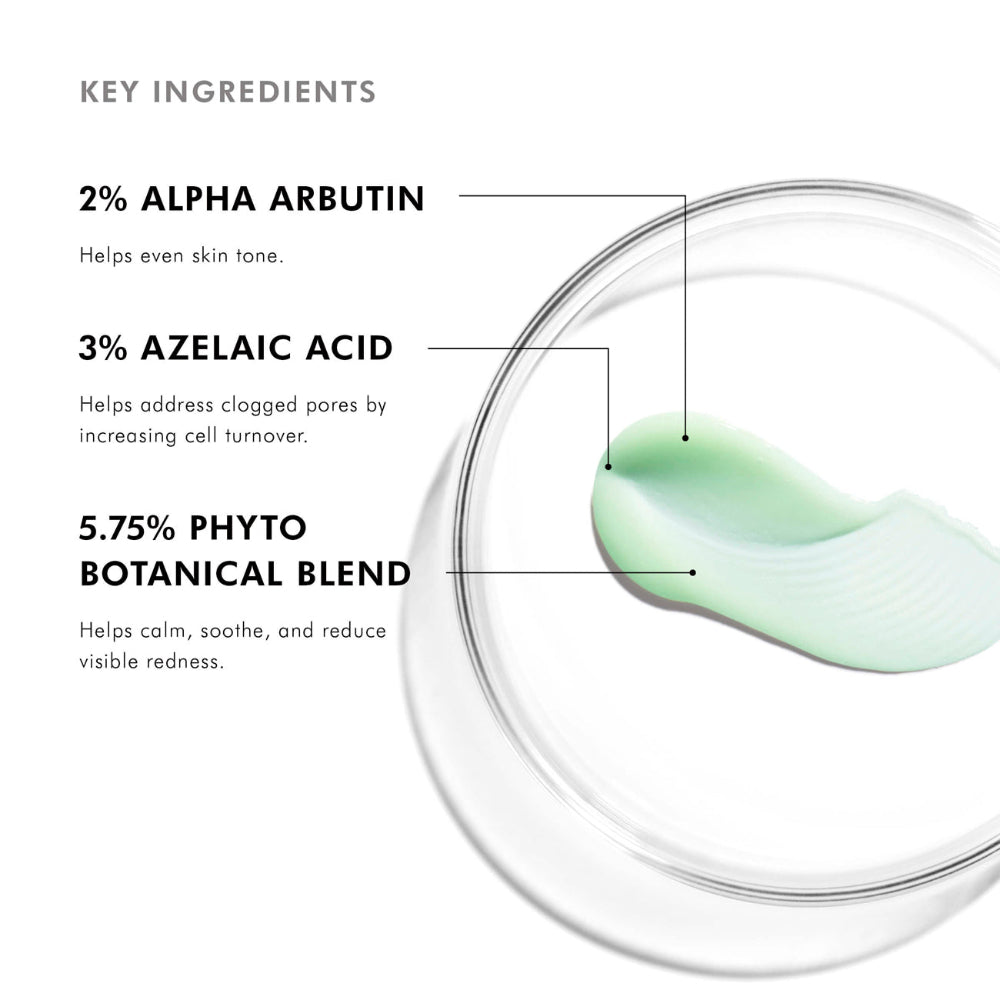 SkinCeuticals Phyto A+ Brightening Treatment Moisturizer product with labeled key ingredients on a white background