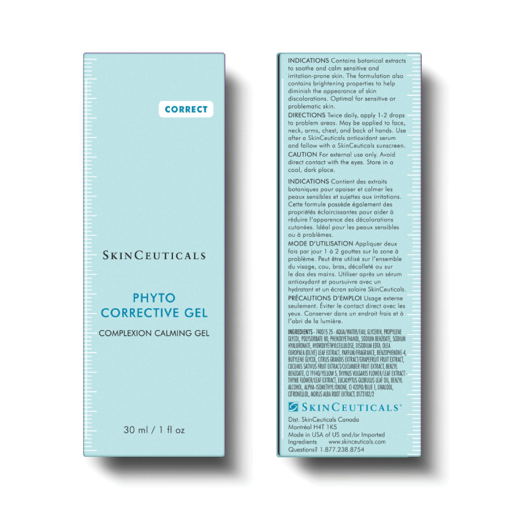 SkinCeuticals Phyto Corrective Gel packaging with text on a white background