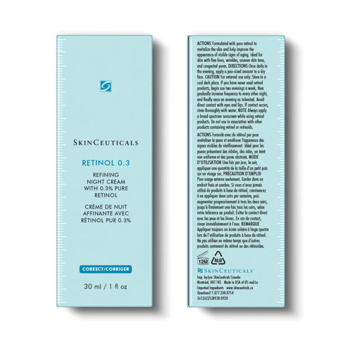 SkinCeuticals Retinol 0.3 skincare packaging on a white background