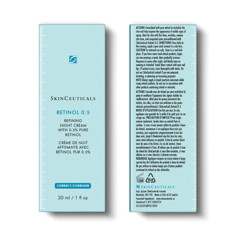SkinCeuticals Retinol 0.5 skincare packaging on a white background