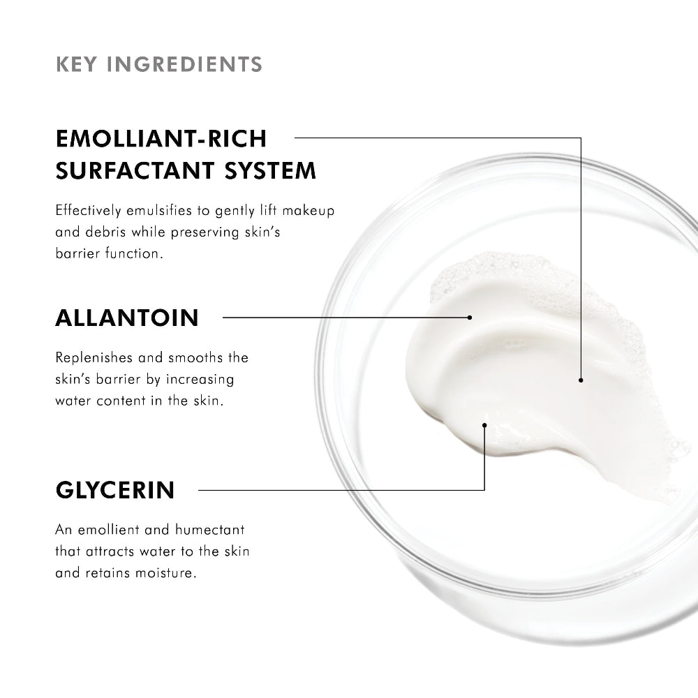 SkinCeuticals Gentle Cleanser Cream product with key ingredients listed on a white background