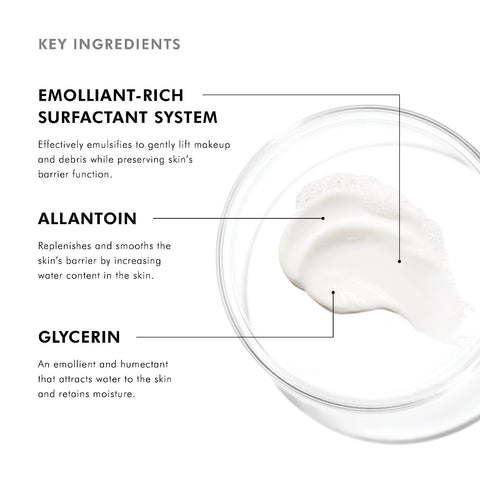 SkinCeuticals Gentle Cleanser Cream product with key ingredients listed on a white background