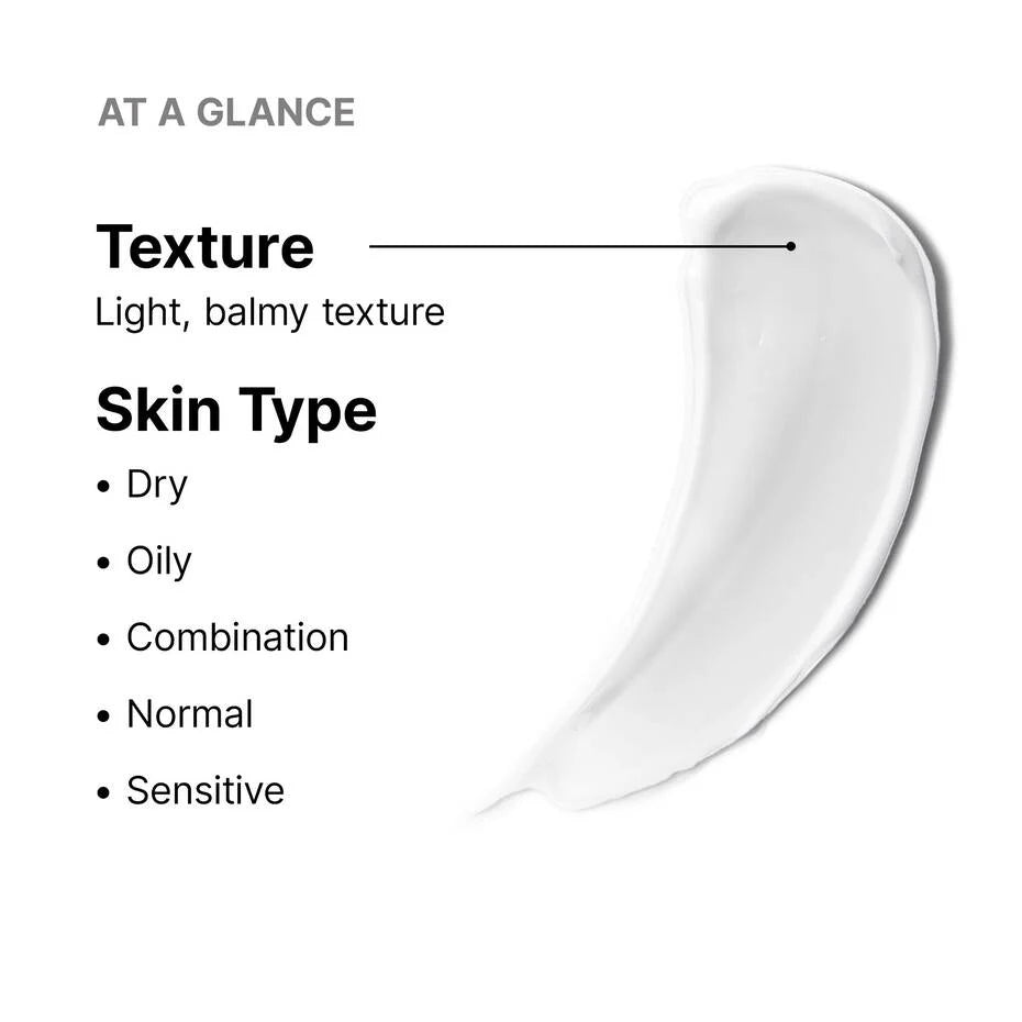 SkinCeuticals Antioxidant Lip Repair smear with texture and skin type information on a white background