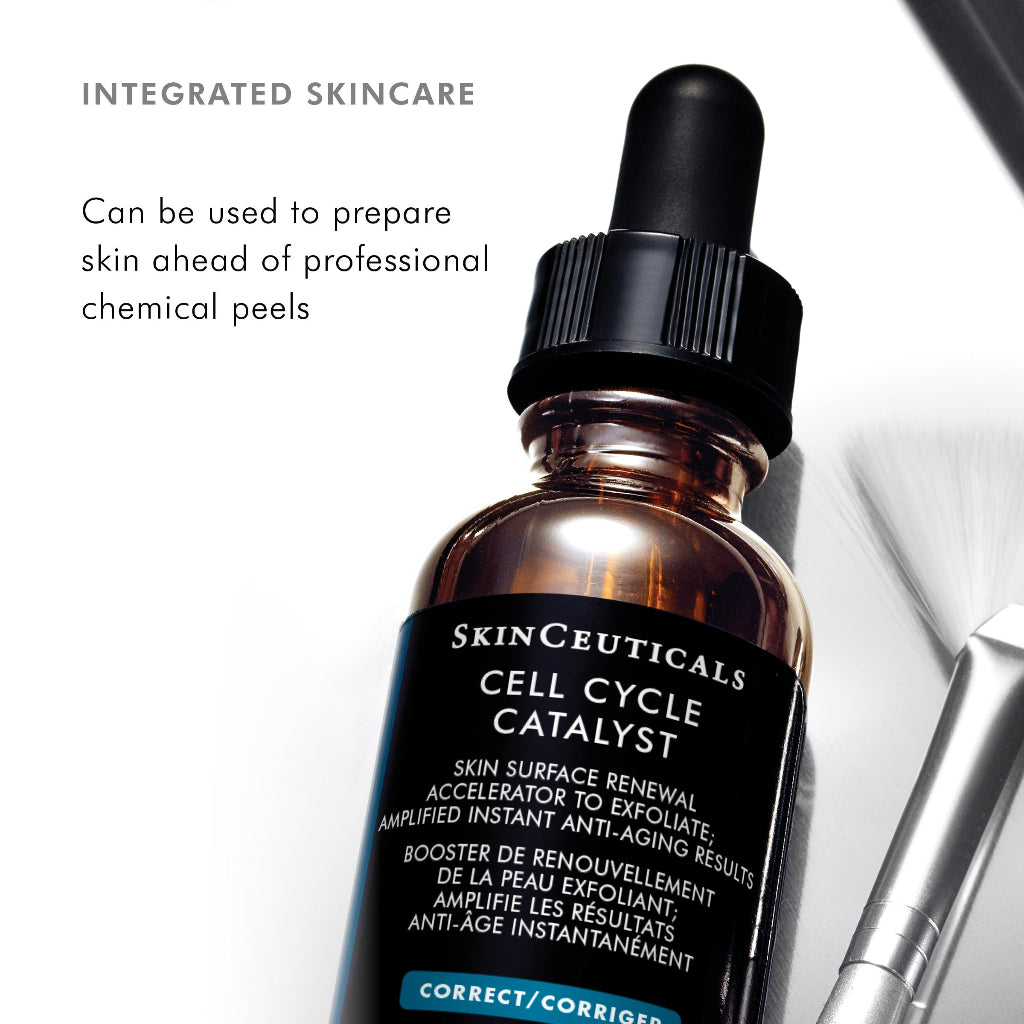SkinCeuticals Cell Cycle Catalyst skincare product with dropper on a white background